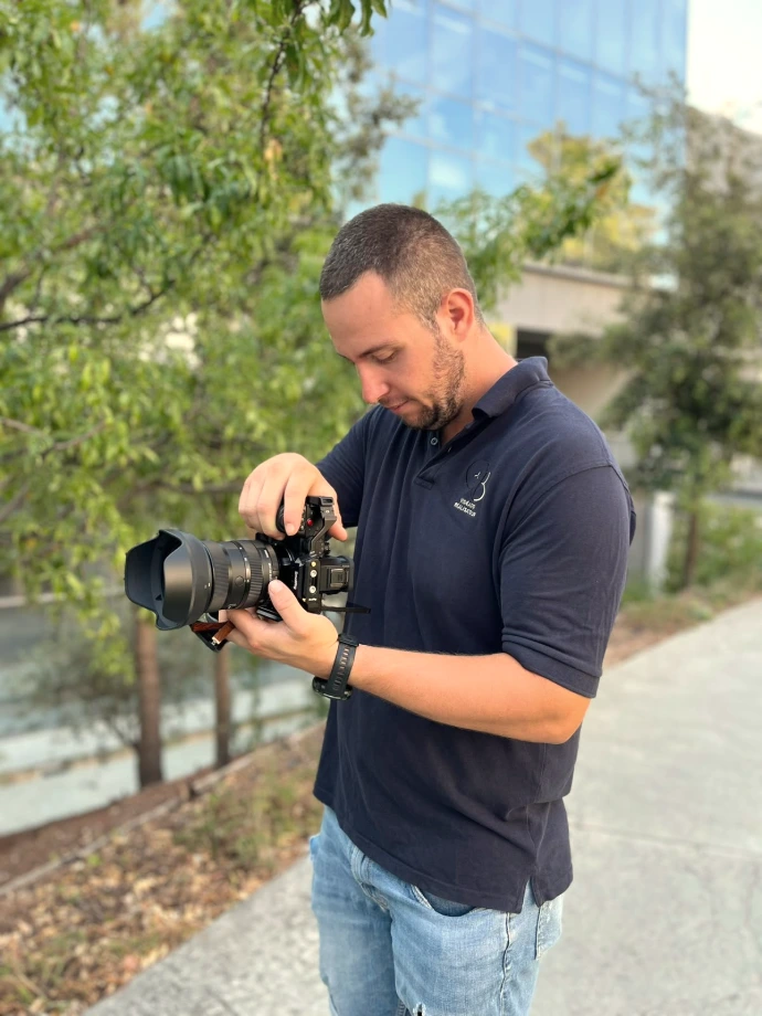 Clément Blanche en plein tournage vidéo